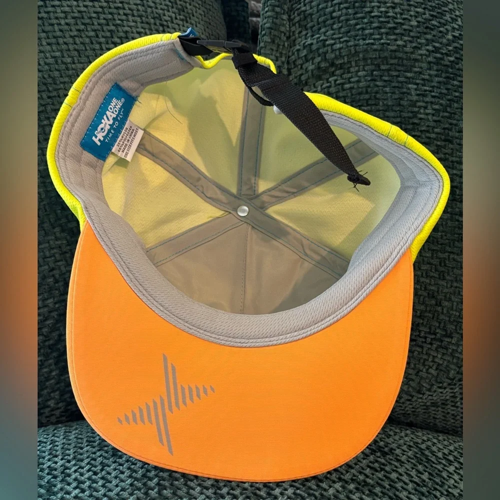 HOKA ONE ONE Time to Fly Color Block Running Cap Trucker Strap Back Retro hat - Picture 9 of 12